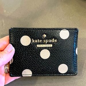 Kate Spade Wallet - black and white polka dot 4x2.75in